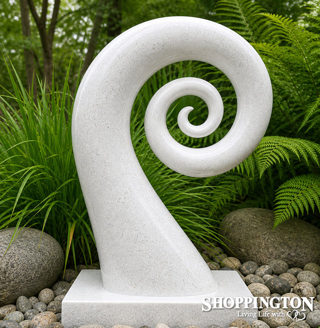 Garden Sculpture - Terrazzo Koru / White 100cm