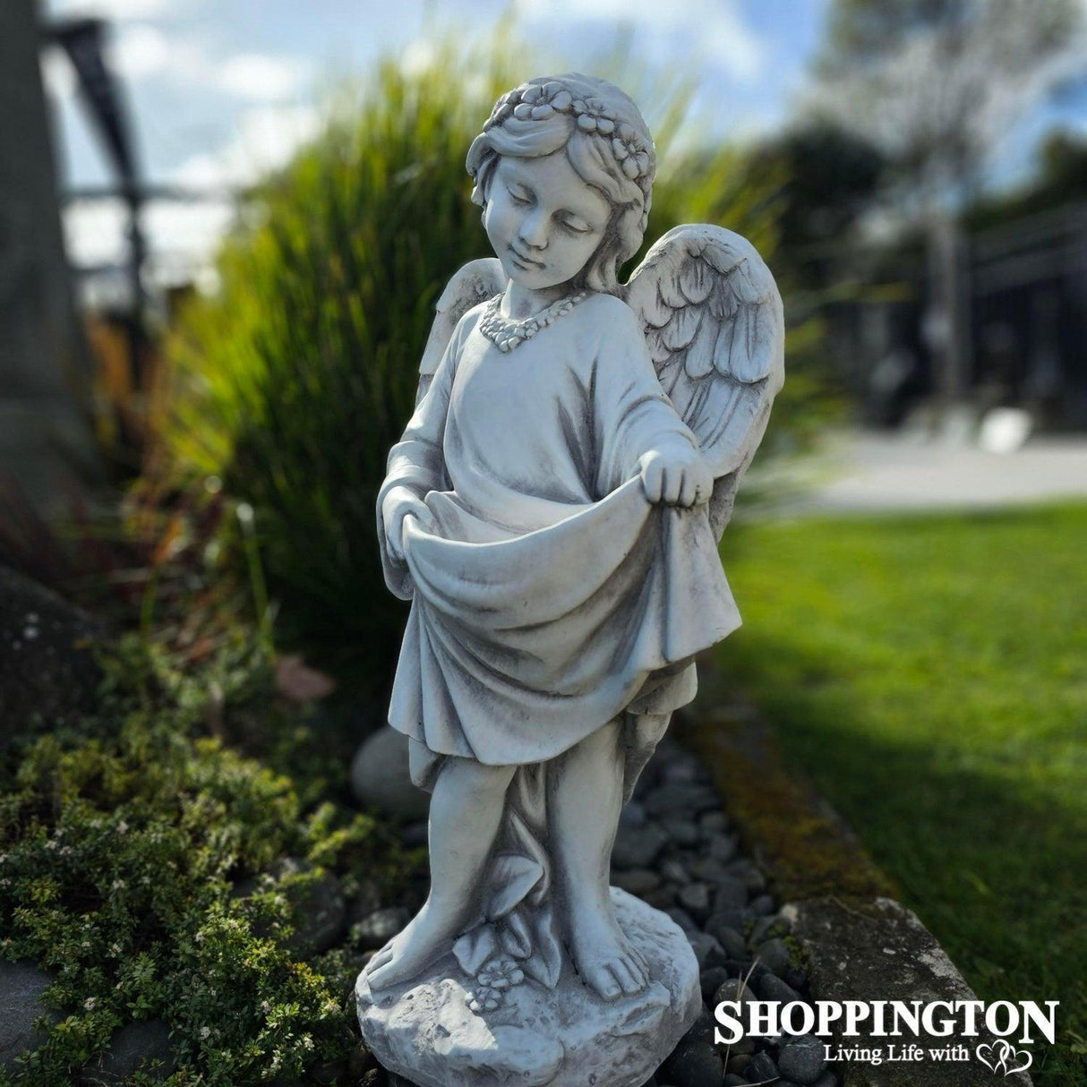 Garden Statue - Bird Feeder Angel 60cm (designed to last outdoors)”