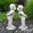 Garden Statue - Kissing Girl & Boy Set (designed to last outdoors)