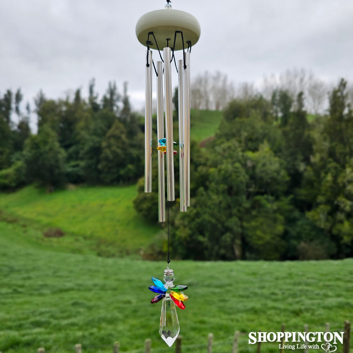 Gem Tunes Wind Chime with Multi-Colour crystal Angel