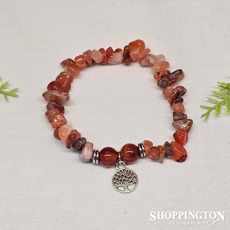Gemstone Chip Bracelet - Carnelian