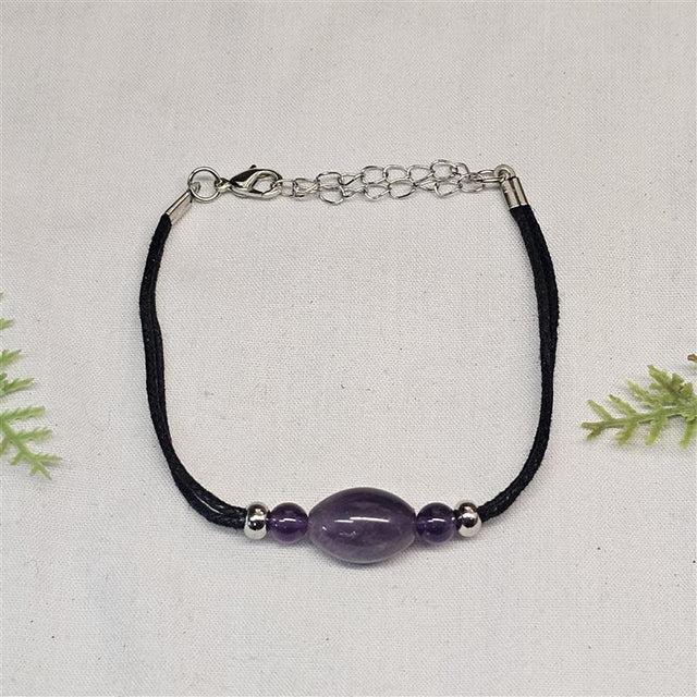 Gemstone Cord Bracelet - Amethyst