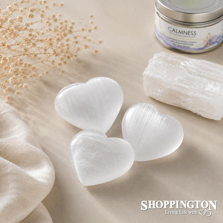 Gemstone Hearts Selenite