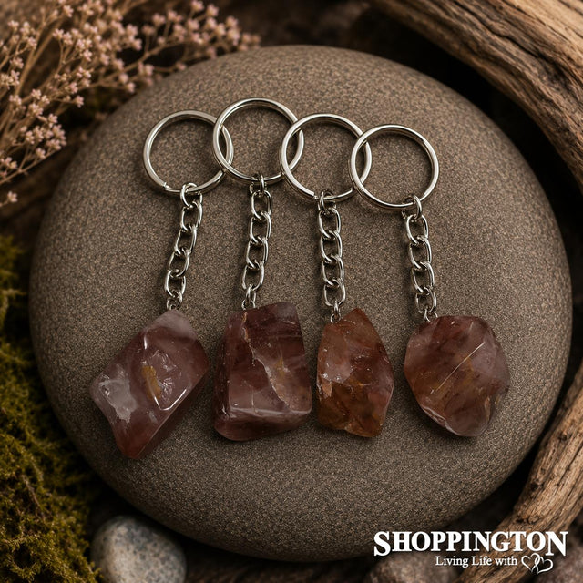 Gemstone Keyring - Pink Tumbled