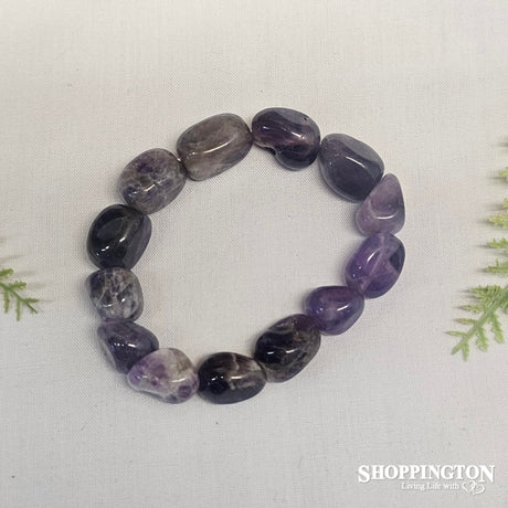 Gemstone Large Bead Bracelets - Amethyst