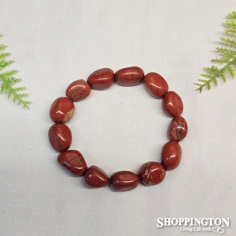 Gemstone Large Bead Bracelets - Red Jasper