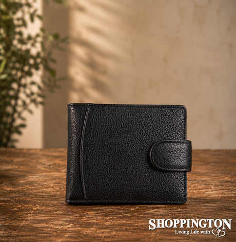 Genuine Leather Mens Wallet - Black