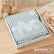 Gift Boxed Misty Double Muslin Blanket with Lace Trim