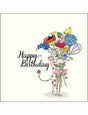 Gift Tag - Happy Birthday Mouse & Flowers