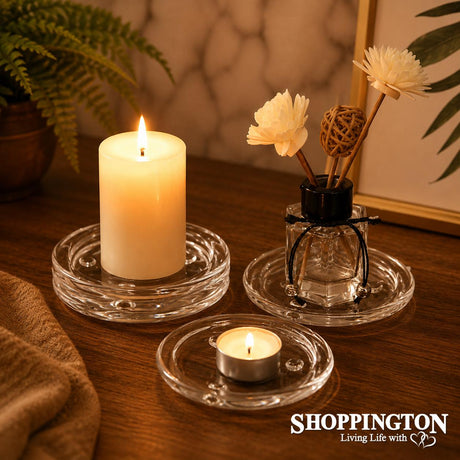 Glass Candle Plate 10.8cm