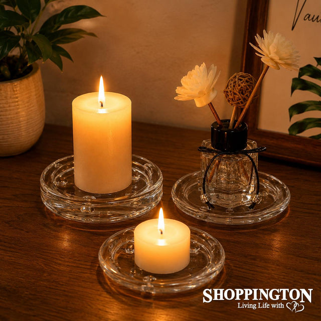 Glass Candle Plate 13.8cm