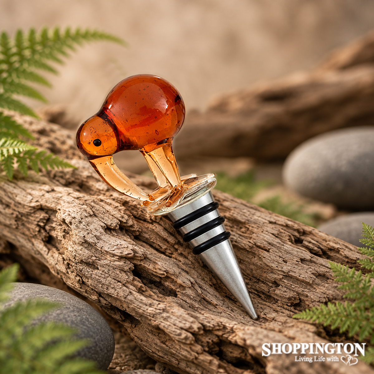Glass Kiwi Bottle Stopper