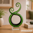 Glass Pikourua Swirl - Green and Black