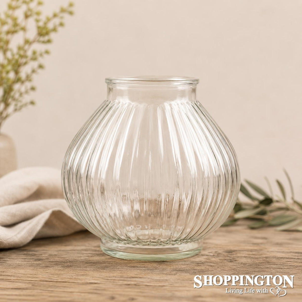 Glass Vase - Textured Fish Bowl