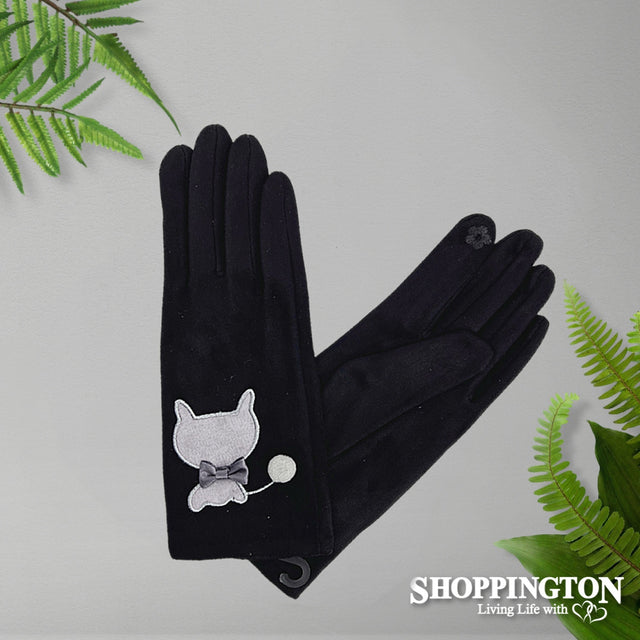 Gloves - Suede Pussycat - Black
