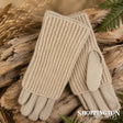 Gloves - Suede with Knit Cover - Beige