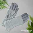 Gloves - Suede with Knit Cover - Grey