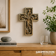 Gold Wood Look Cross