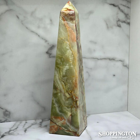 Green Banded Calcite Tower (M)