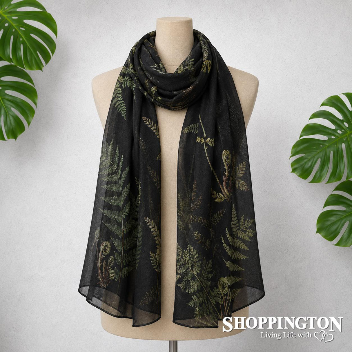 Green NZ Fern Scarf