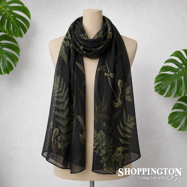 Green NZ Fern Scarf