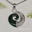 Green & Silver Koru Hook Necklace