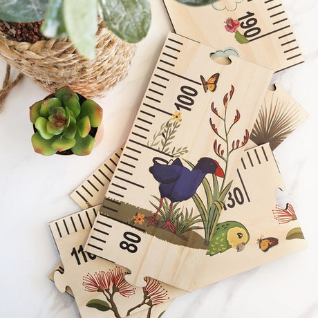 Growth Chart Ruler - Floral NZ Birds
