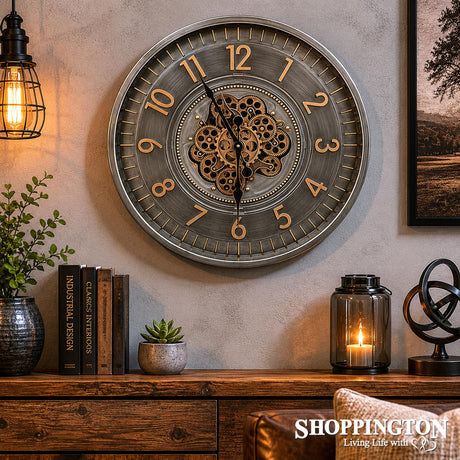 Gunmetal & Brass Gear Clock
