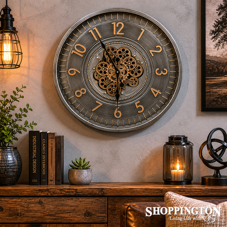 Gunmetal & Brass Gear Clock