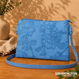 Handbag - Botanical Embossed Bag - Blue