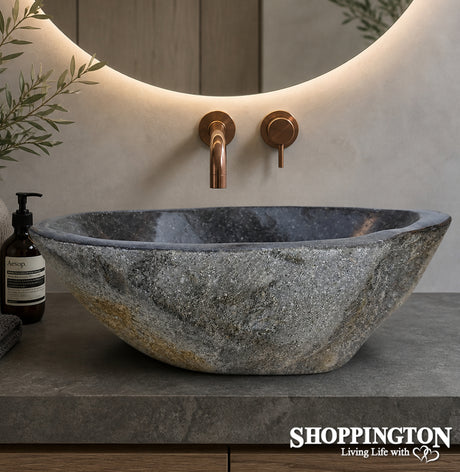 Handcarved Stone Wash Basin - 39cm