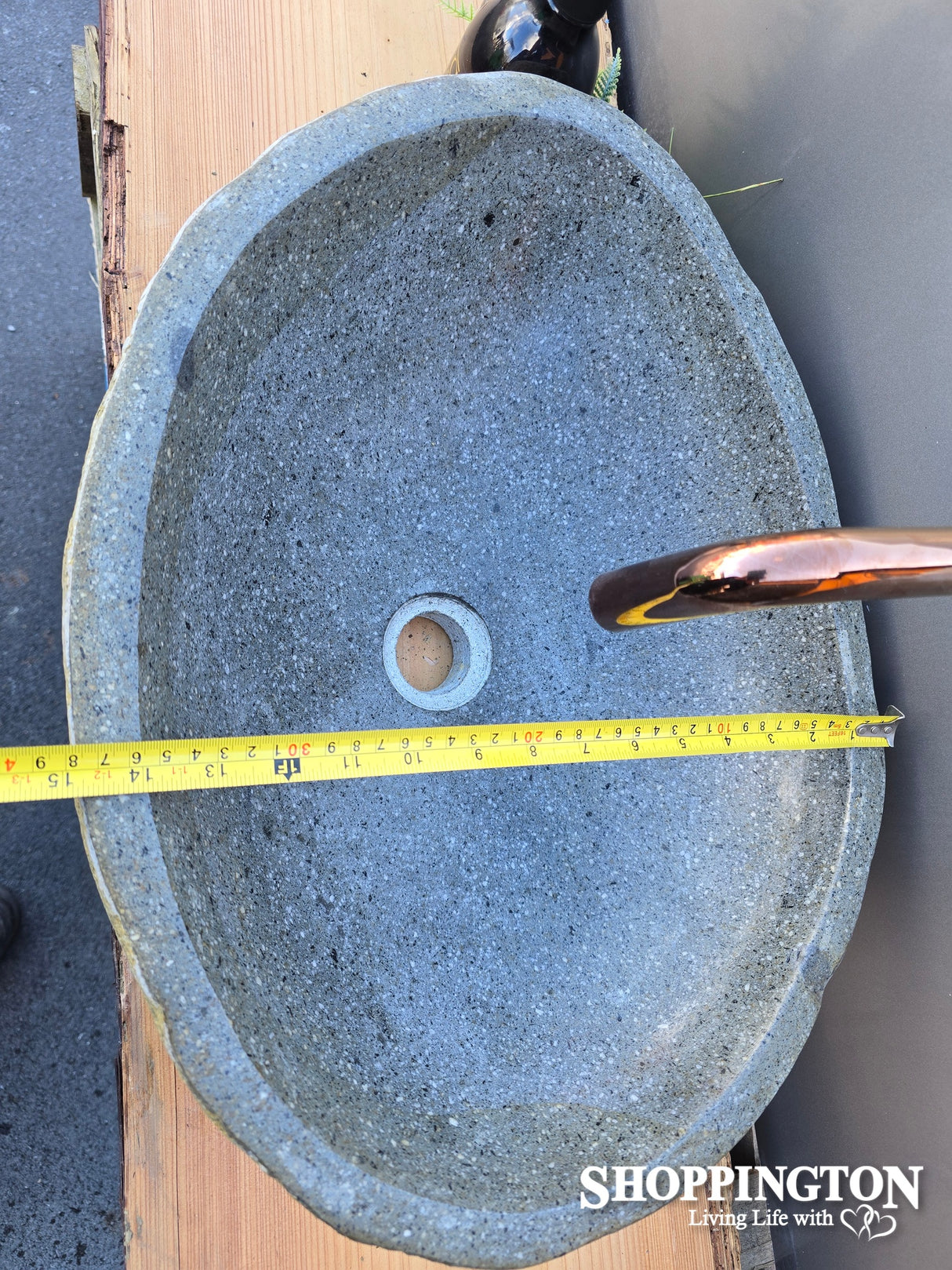 Handcarved Stone Wash Basin - 49cm x 38cm