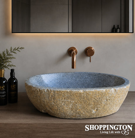 Handcarved Stone Wash Basin - 49cm x 38cm