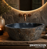 Handcarved Stone Wash Basin - 54cm x 50cm