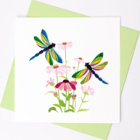 Handmade Gift Card - Quilled Dragonfly Duo