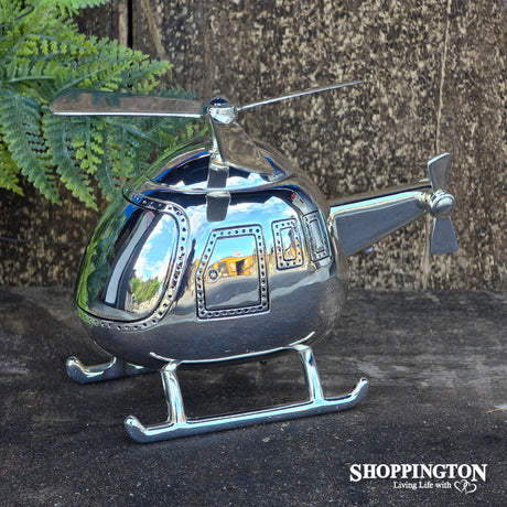 Helicopter Silver Money Box