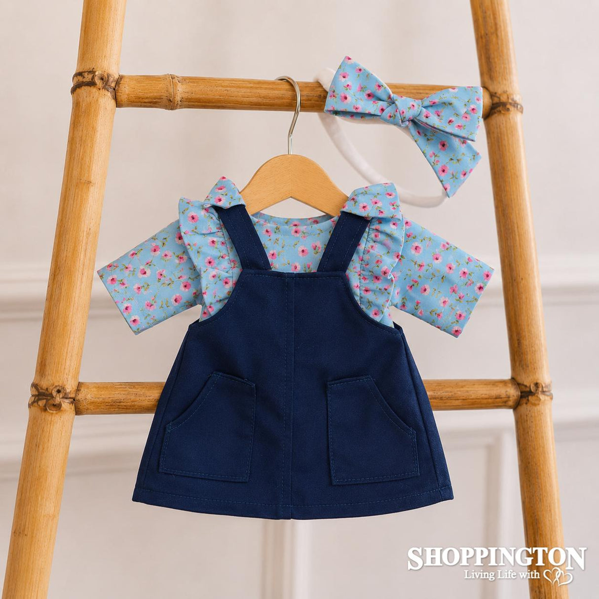 Hopscotch Dolls Clothes - Navy Pinafore