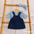Hopscotch Dolls Clothes - Navy Pinafore