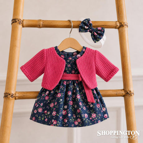Hopscotch Dolls Clothes - Pink & Blue Floral Dress