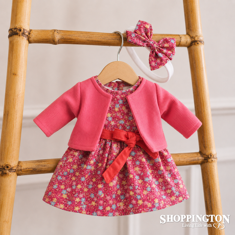Hopscotch Dolls Clothes - Pink Floral Dress
