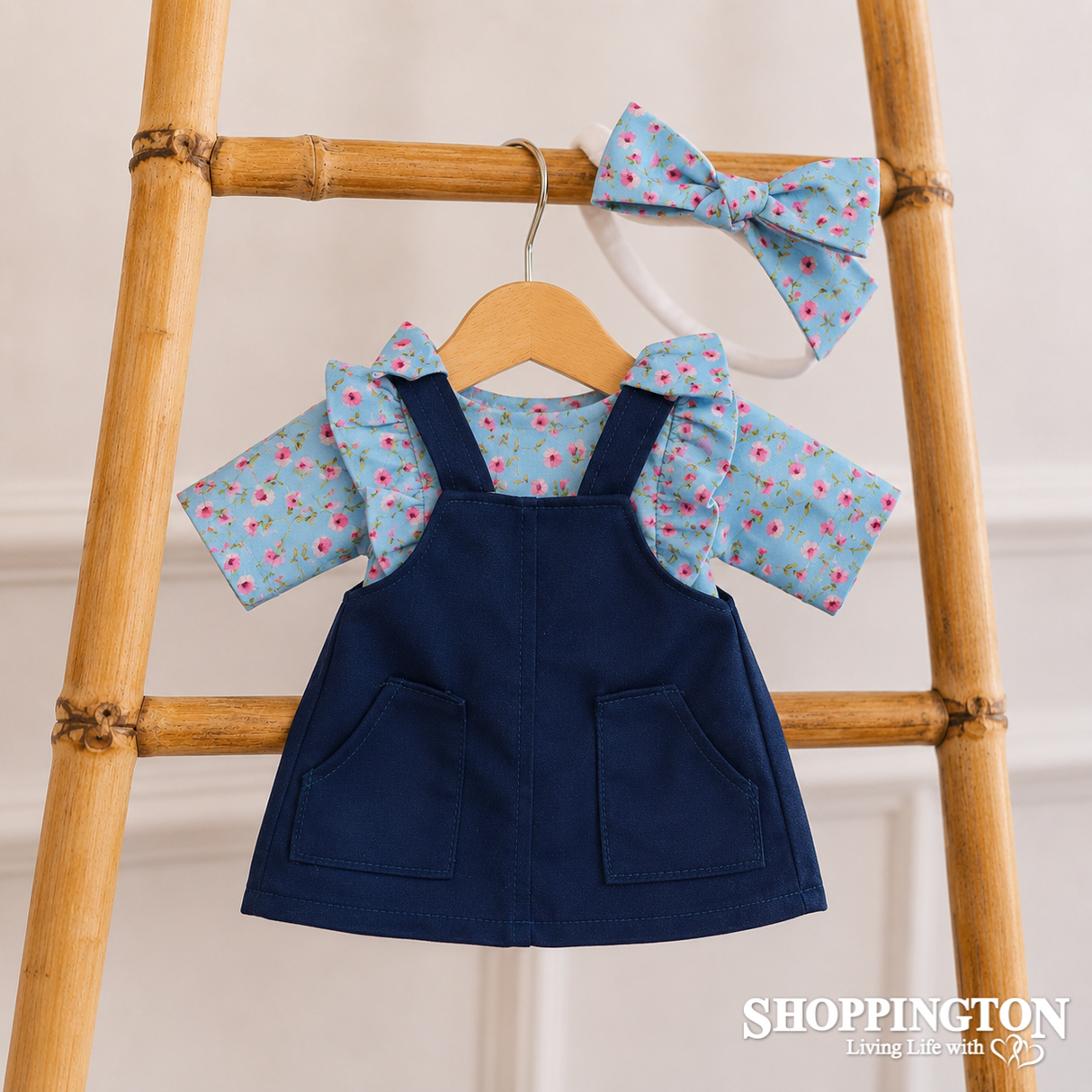 Hopscotch Dolls Clothes - Navy Pinafore