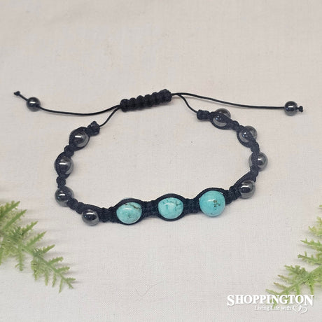 Howlite & Hematite Bead Gemstone Bracelet