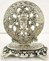 Incense Holder - Silver Metal Buddha Head