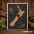 I've Been To.... NZ Cork Map A2