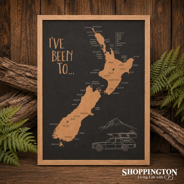 I've Been To.... NZ Cork Map A2