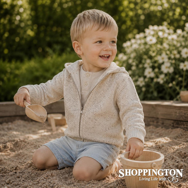 Jamie Kay Dillon Knit Zip Hoodie - Oatmeal Shitake Dot