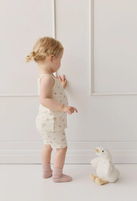 Jamie Kay - Organic Cotton Bike Short - Simple Flowers Egret