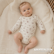Jamie Kay Organic Cotton Long Sleeve Bodysuit - Sweet William Floral Natural