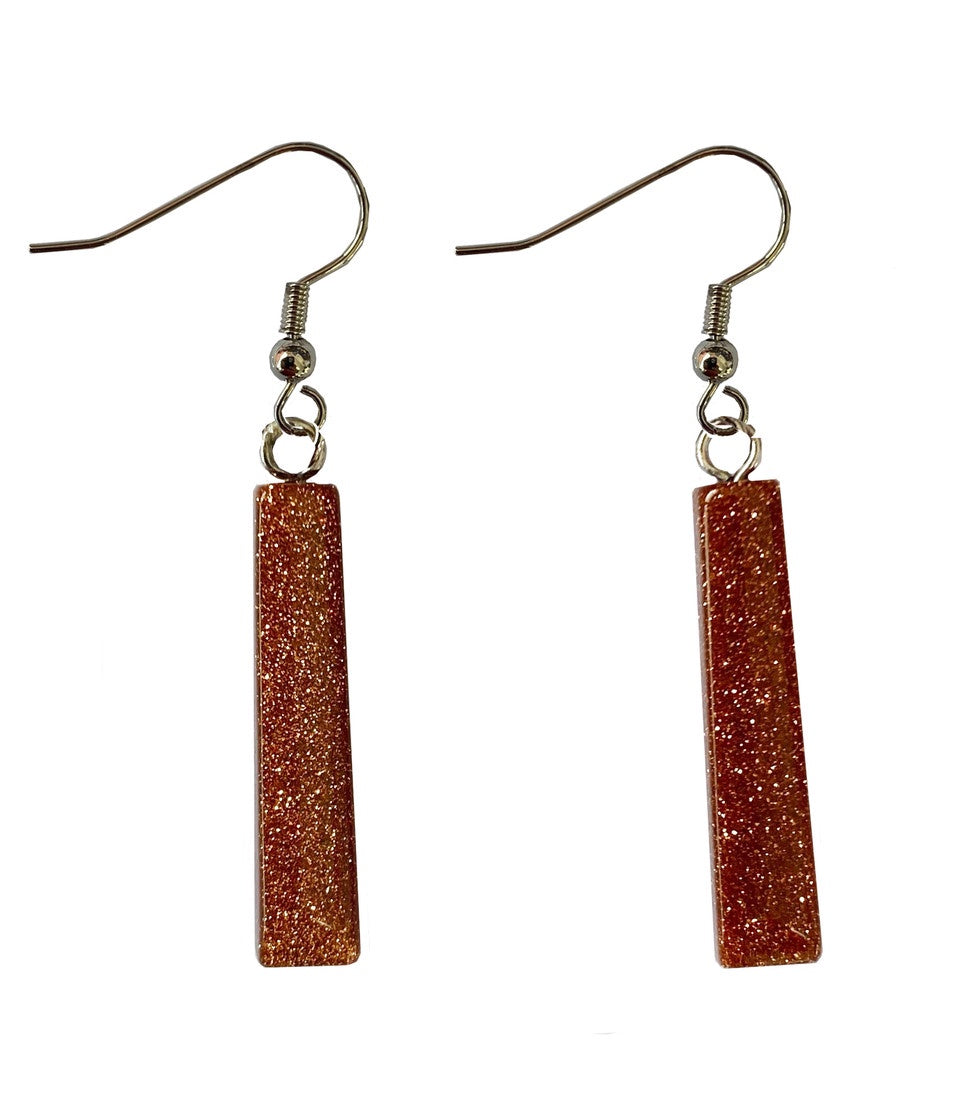Gold Sand Stone Earrings
