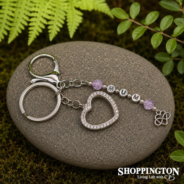 Keyring - Designer Diamond Mum Photo Locket